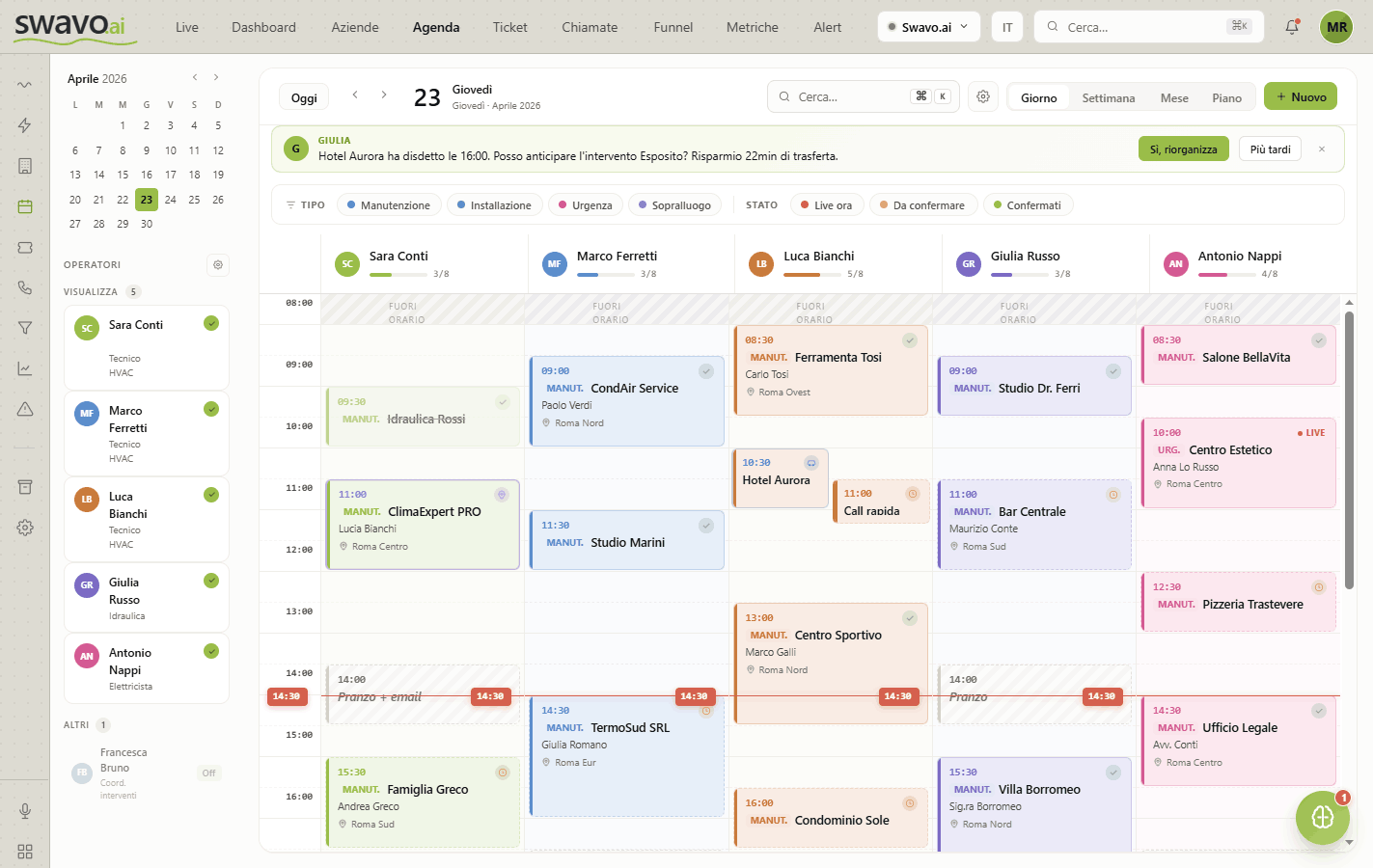 Calendario swavo